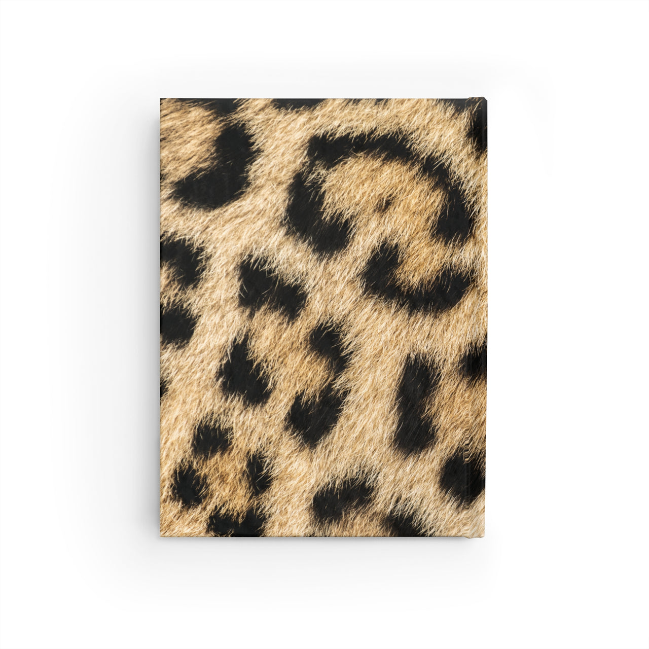 Cheetah Fur and Leather Name Plate All-Over-Print Hardcover Journal, Matte with Lined or Blank Pages, Luxury Look Printed Cover