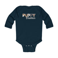 Thumbnail for Dog Brother Custom Bodysuit, Furry Letter Long Sleeve Infant Onesie for Pet Sibling, Baby Shower Gift,  Expecting Mom Gift, Family Pajamas