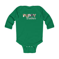 Thumbnail for Dog Brother Custom Bodysuit, Furry Letter Long Sleeve Infant Onesie for Pet Sibling, Baby Shower Gift,  Expecting Mom Gift, Family Pajamas