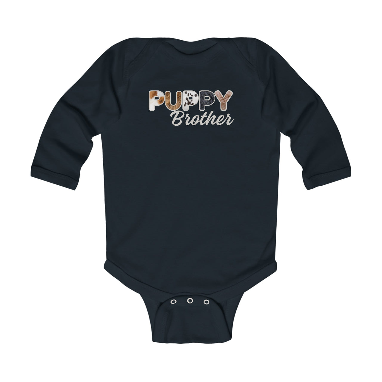 Dog Brother Custom Bodysuit, Furry Letter Long Sleeve Infant Onesie for Pet Sibling, Baby Shower Gift,  Expecting Mom Gift, Family Pajamas