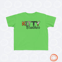 Thumbnail for Cat Brother Toddler Tee, Furry Letter Custom Tshirt Pet Sibling, Birthday or Baby Shower Gift, Kid Gift, Boy Cat Shirt, Family Pajamas