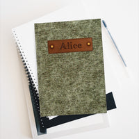 Thumbnail for Moss and Leather Name Plate All-Over-Print Hardcover Journal, Matte with Lined or Blank Pages, Luxury Printed Cover