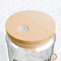 Thumbnail for Custom Aniteez Letters Sipper Glass, Ateez Personalized 16oz Covered Glass with Bamboo Lid and Straw