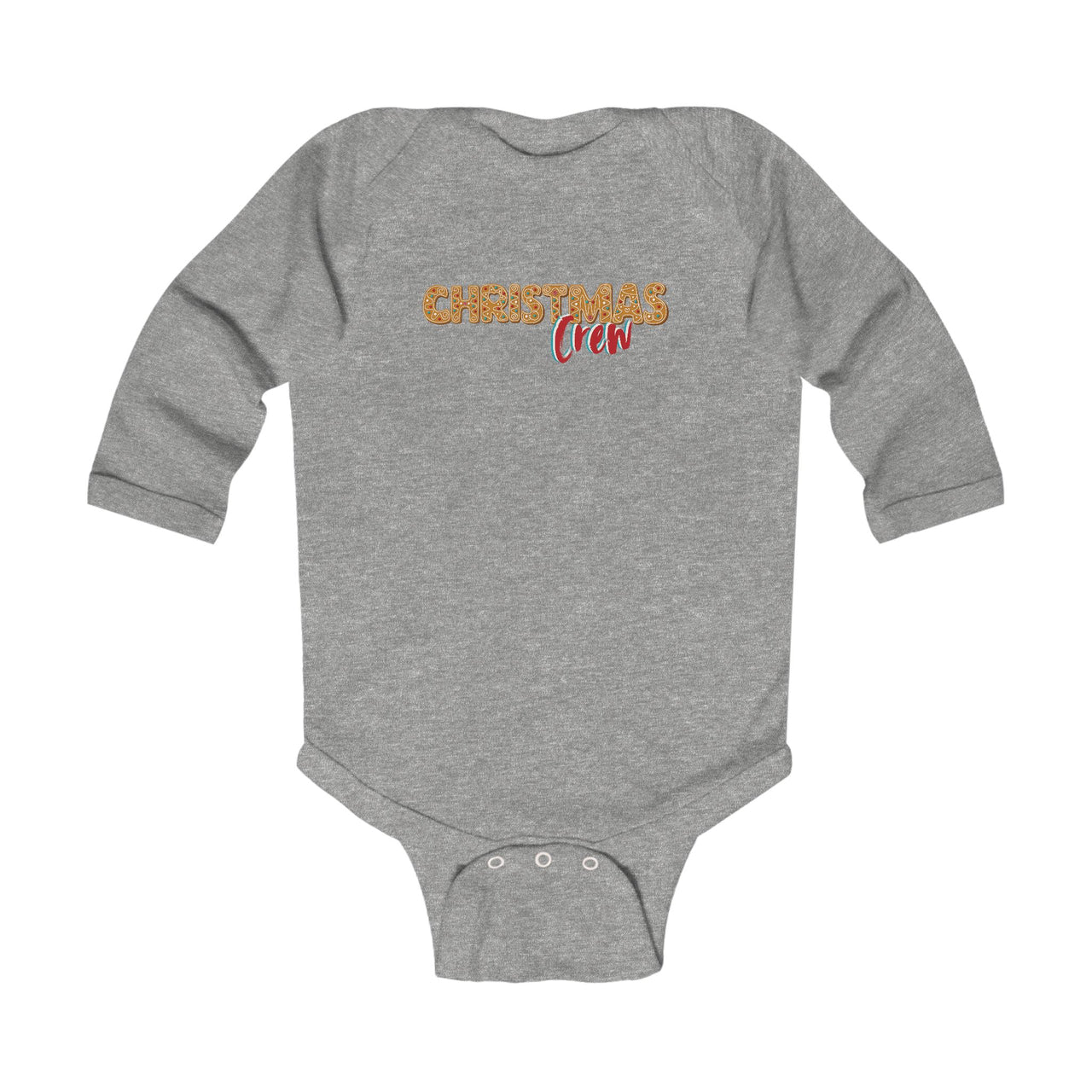 Personalized Christmas Crew Gingerbread Infant Bodysuit, Custom Holidays Baby Long Sleeve Outfit, Family Matching Pajamas PJs