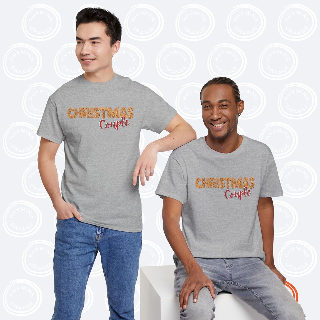 Personalized Christmas Couple Gingerbread Couples Tees, Custom Holidays Couple Tshirts, Matching Outfits Adult Shirt, Pair Pajamas PJs