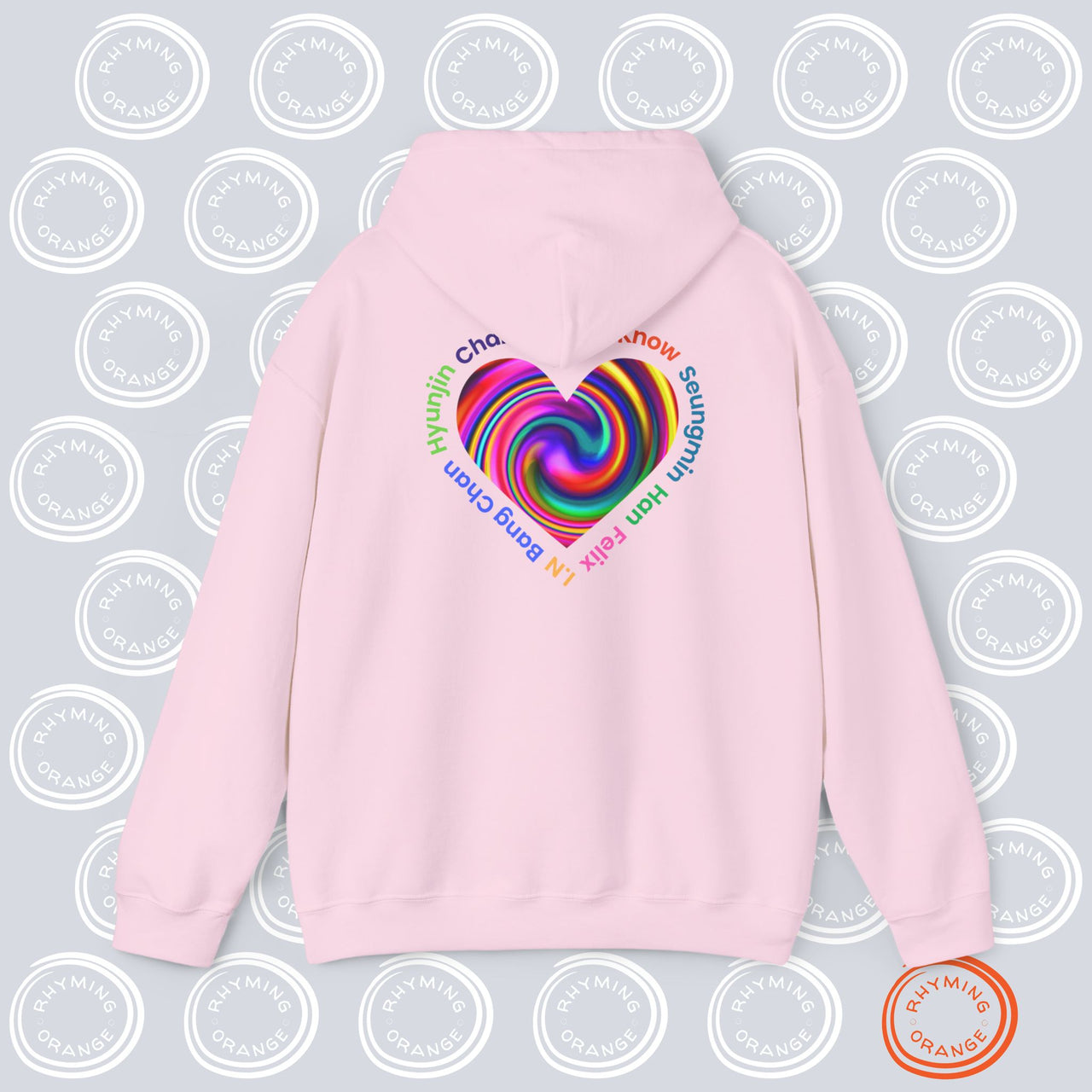 PERSONALIZED Stray Kids Fan Unique Swirl Heart Unisex hoodie sweatshirt front name design, SKZ fan gift, Kpop gift, hooded sweatshirt