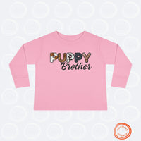 Thumbnail for Dog Brother Toddler Tee, Long Sleeve Furry Letter Custom Tshirt Pet Sibling, Puppy Surprise Birthday Holiday Kid Shirt, Family Pajamas