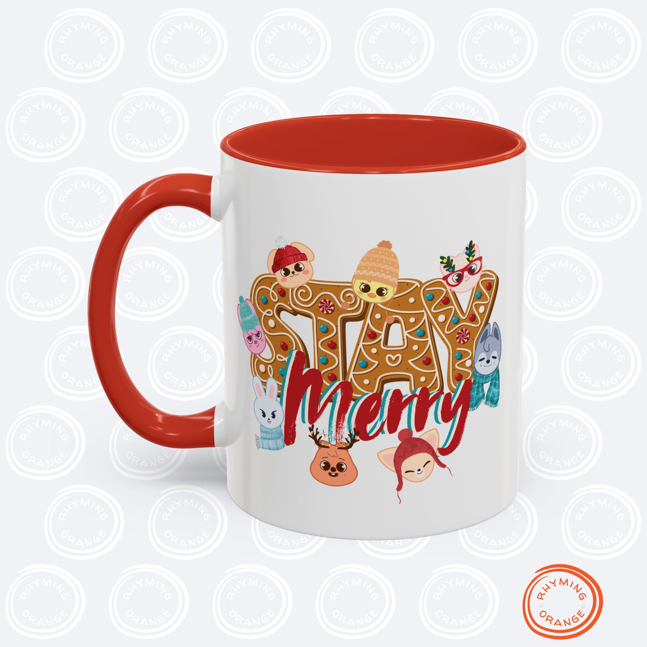 Stray Kids SKZoo Holiday Mug, 11oz 15oz STAY Merry Gingerbread Accent Mug, StrayKids Quokka Bbokari Bang Chan Lee Know Felix Changbin Merch