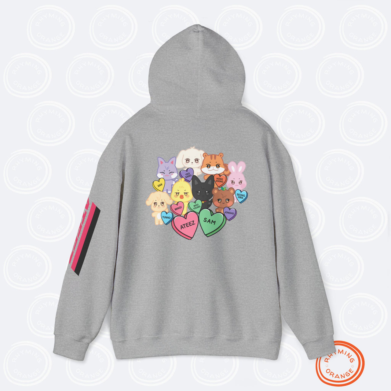 Personalized Aniteez Candy Hearts Hoodie, ATEEZ Custom Valentine's Unisex Sweatshirt, ATZ KPop Merch