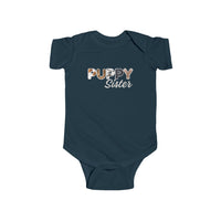 Thumbnail for Personalized Dog Sister Infant Bodysuit, Furry Letter Custom Onesie for Pet Sibling, Baby Shower Gift, New Baby Gift, Expecting Mom Gift