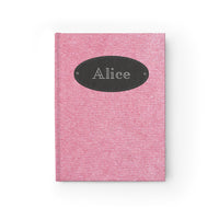 Thumbnail for Pink Cashmere and Leather Name Plate All-Over-Print Hardcover Journal, Matte with Lined or Blank Pages, Luxury Printed Cover