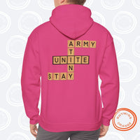 Thumbnail for KPop Fans UNITE Hoodie, STAY Atiny Army Letter Tiles Hooded Sweatshirt, Stray Kids Ateez BTS Game Fan Merch