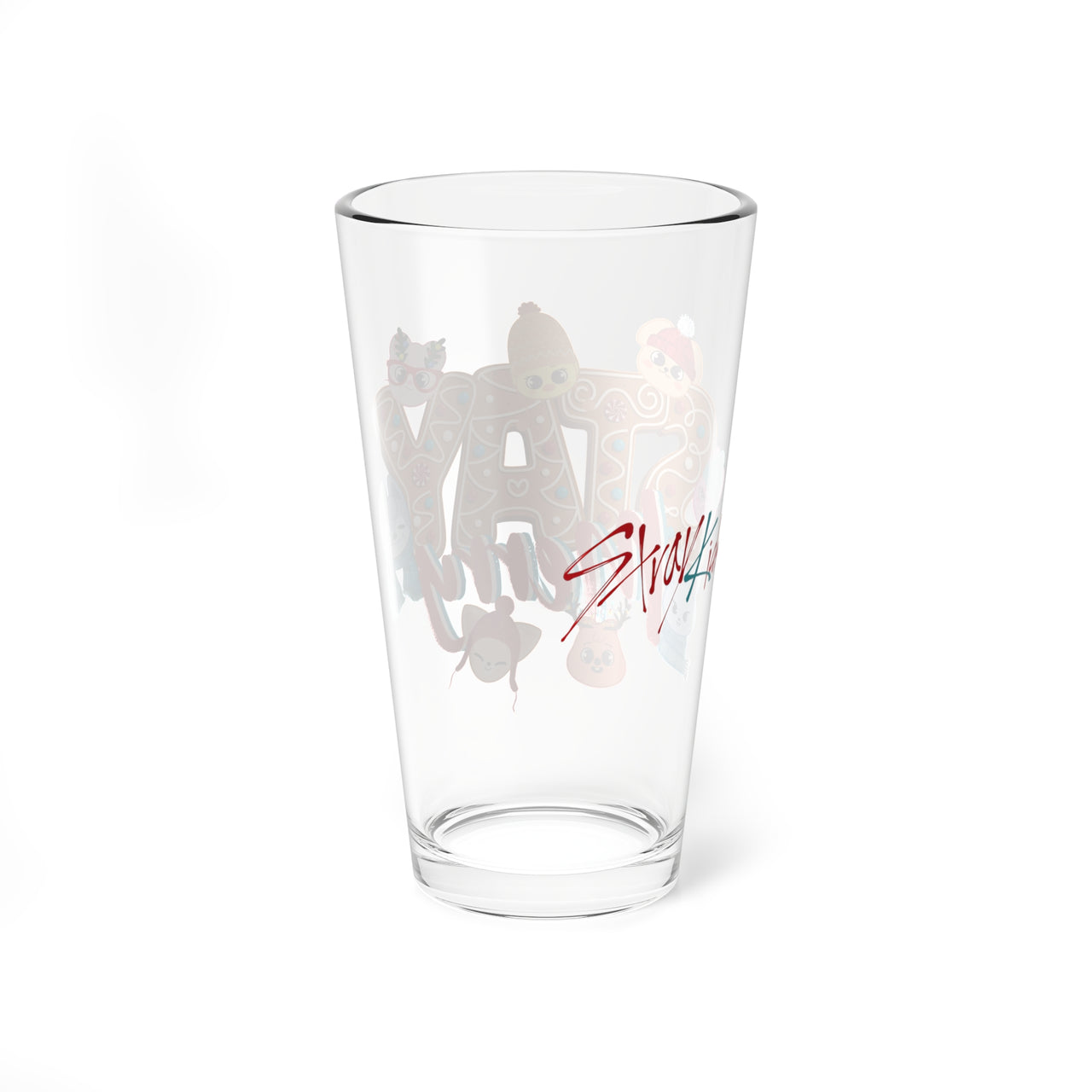 Stray Kids SKZoo Holiday Pint Glass, SKZ STAY Merry Gingerbread 16 oz Mixing Glass, StrayKids Quokka Bbokari Bang Chan Lee Know Felix Merch