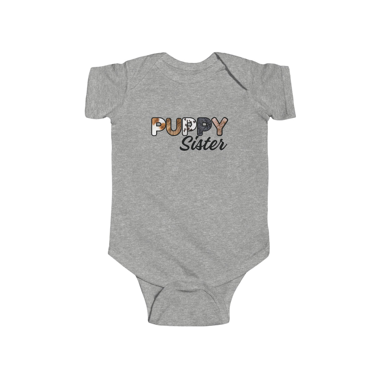 Personalized Dog Sister Infant Bodysuit, Furry Letter Custom Onesie for Pet Sibling, Baby Shower Gift, New Baby Gift, Expecting Mom Gift