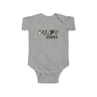 Thumbnail for Personalized Dog Sister Infant Bodysuit, Furry Letter Custom Onesie for Pet Sibling, Baby Shower Gift, New Baby Gift, Expecting Mom Gift