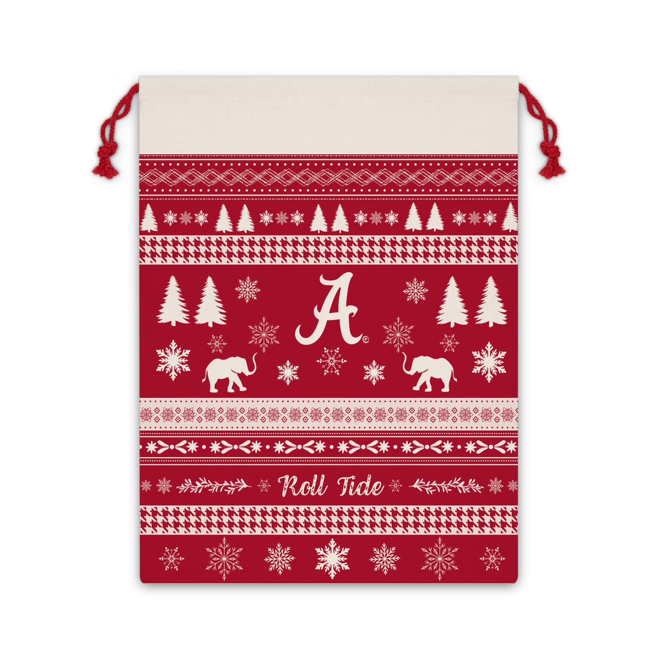 Roll Tide Bama Christmas Sweater Santa Sack Gift Bag