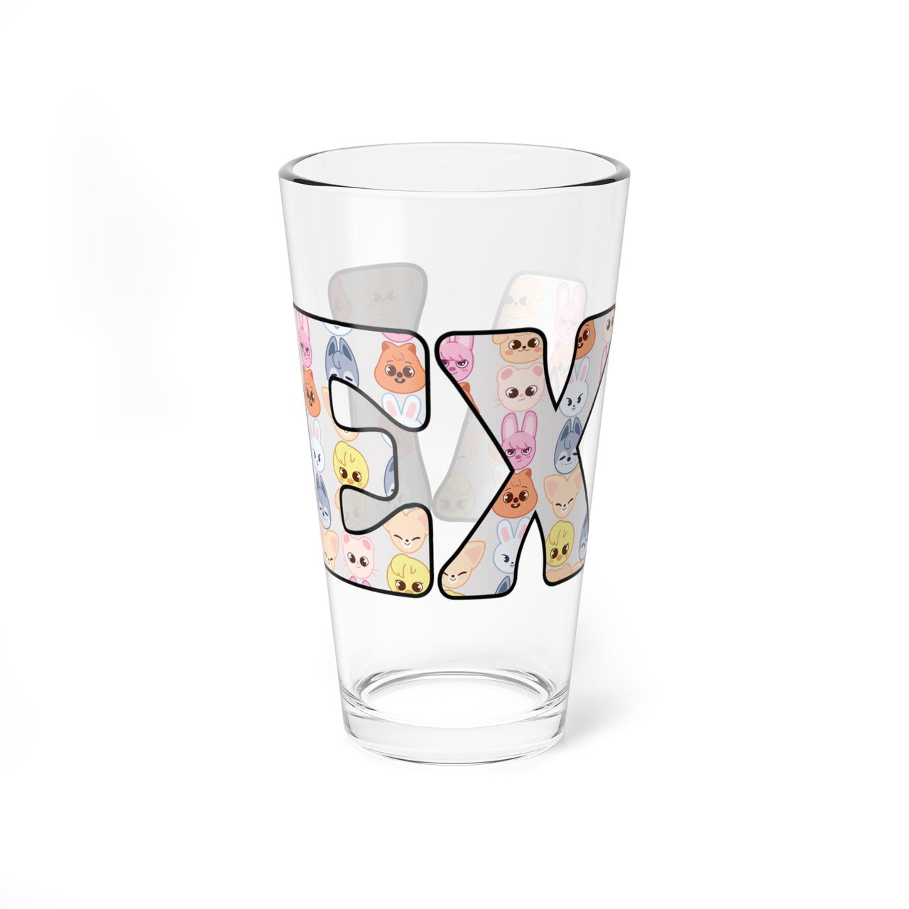 Custom Stray Kids SKZoo Letters Pint Glass, Personalized SKZ 16oz Mixing Glass, StrayKids KPop Merch BangChan LeeKnow Changbin Hyunjin Felix