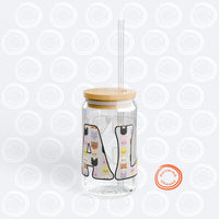 Thumbnail for Custom Aniteez Letters Sipper Glass, Ateez Personalized 16oz Covered Glass with Bamboo Lid and Straw