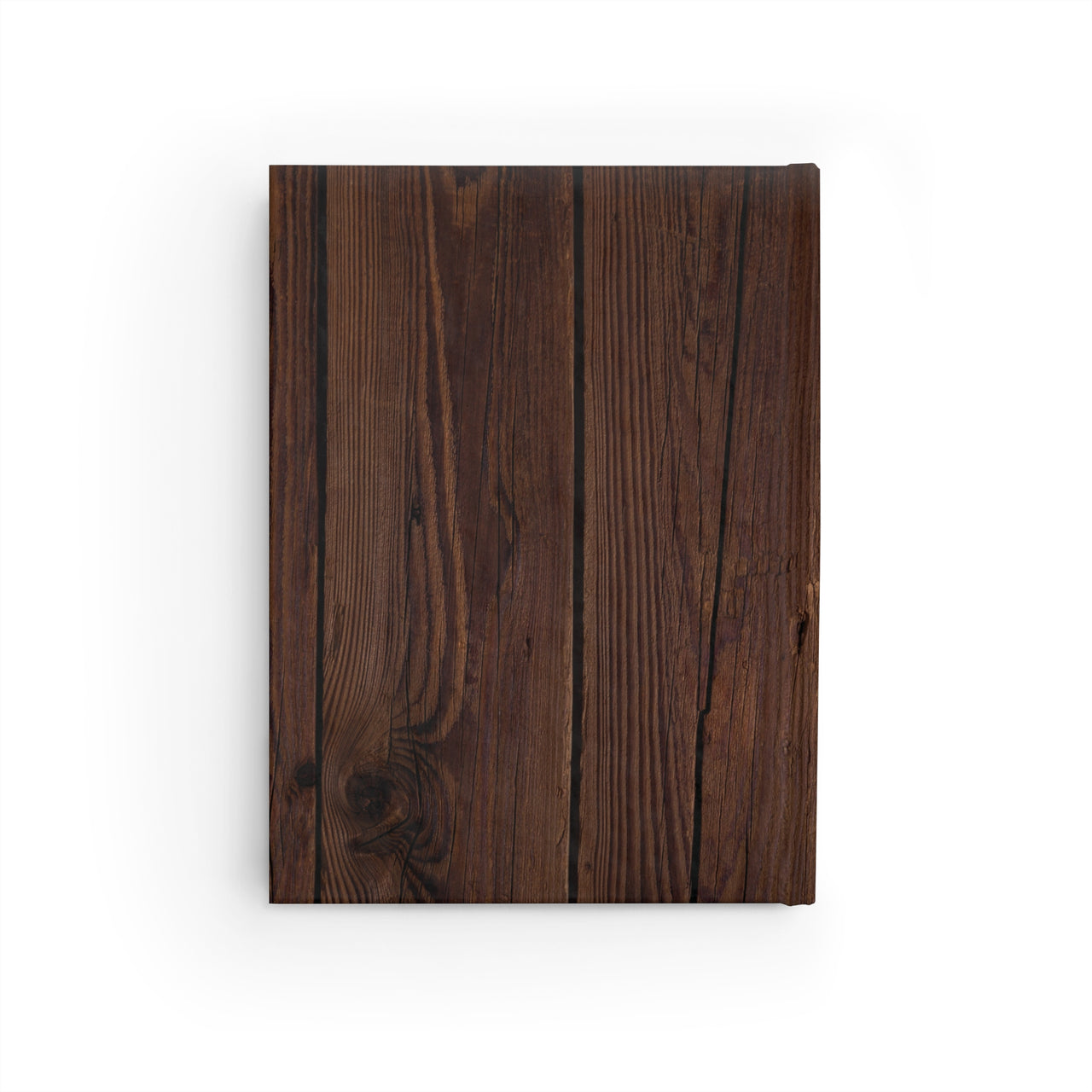 Walnut and Leather Name Plate All-Over-Print Hardcover Journal Matte with Lined or Blank Pages, Luxury Look Printed Cover