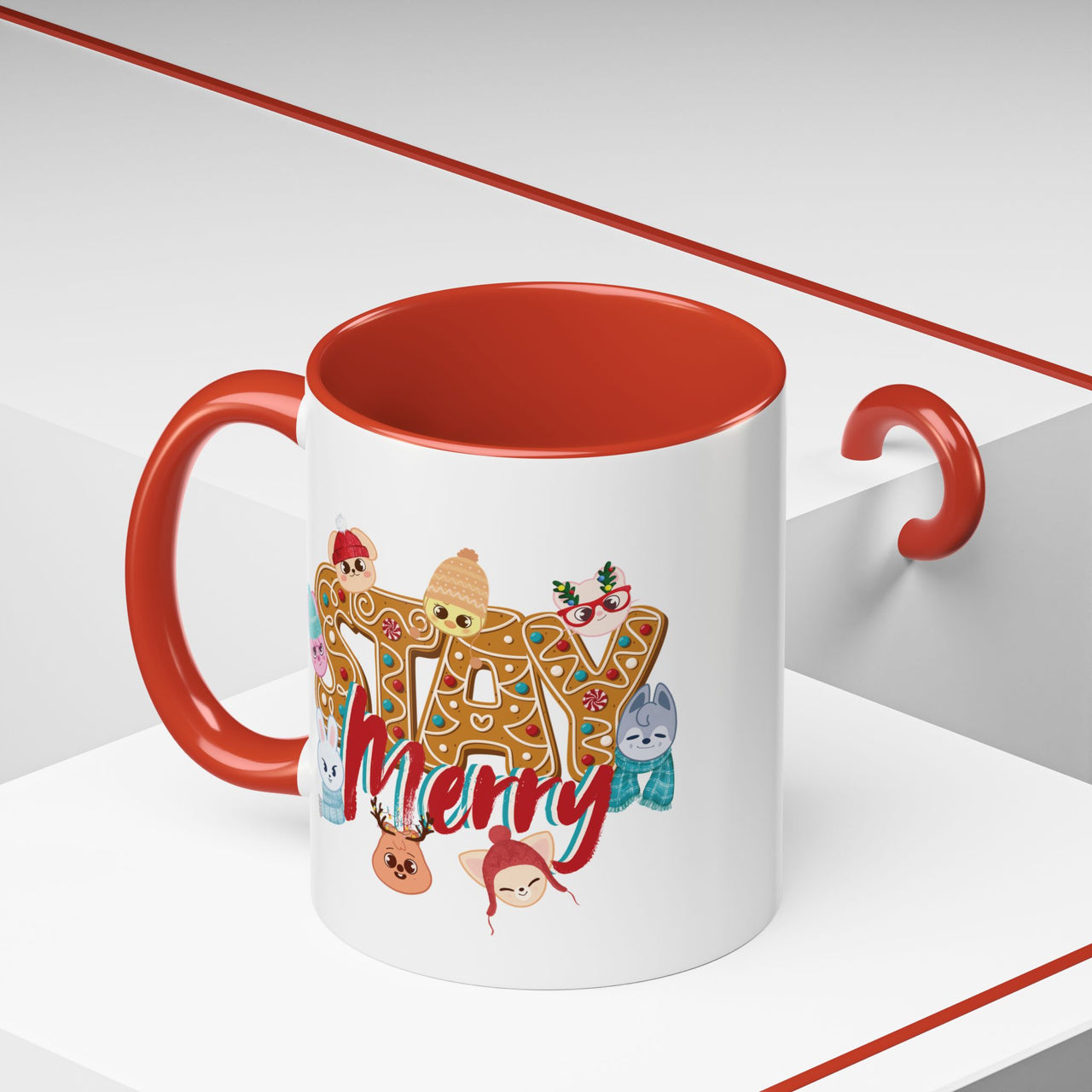 Stray Kids SKZoo Holiday Mug, 11oz 15oz STAY Merry Gingerbread Accent Mug, StrayKids Quokka Bbokari Bang Chan Lee Know Felix Changbin Merch