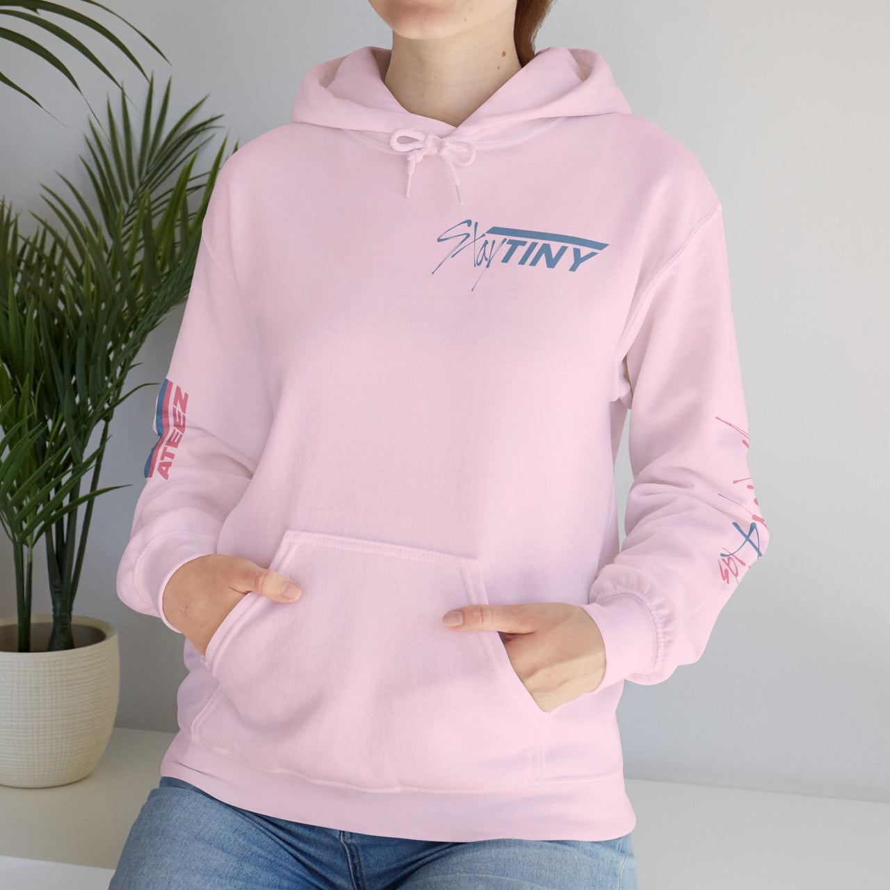 SKZoo LOVES Aniteez Finger Heart Hoodie, STAY Atiny Hooded Sweatshirt, Stray Kids Ateez KPop Merch