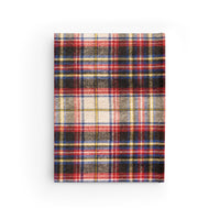 Thumbnail for Wool Plaid and Leather Name Plate All-Over-Print Hardcover Journal, Matte with Lined or Blank Pages, Luxury Printed Cover