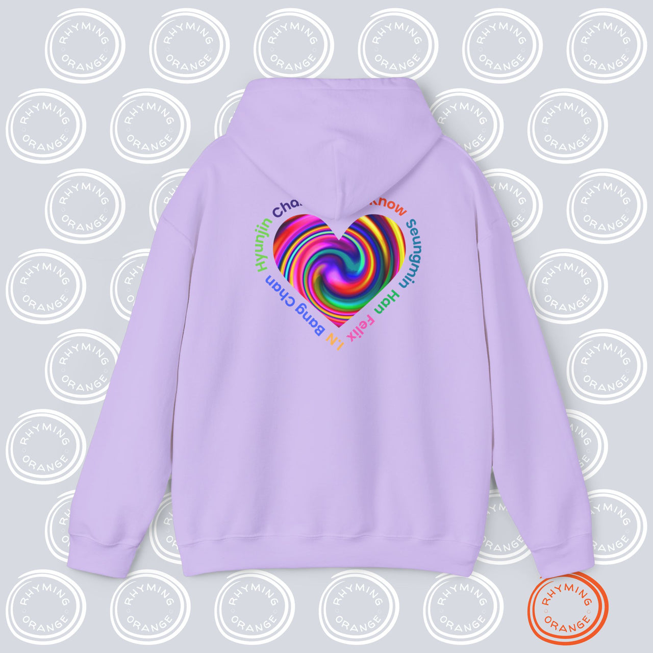 PERSONALIZED Stray Kids Fan Unique Swirl Heart Unisex hoodie sweatshirt front name design, SKZ fan gift, Kpop gift, hooded sweatshirt