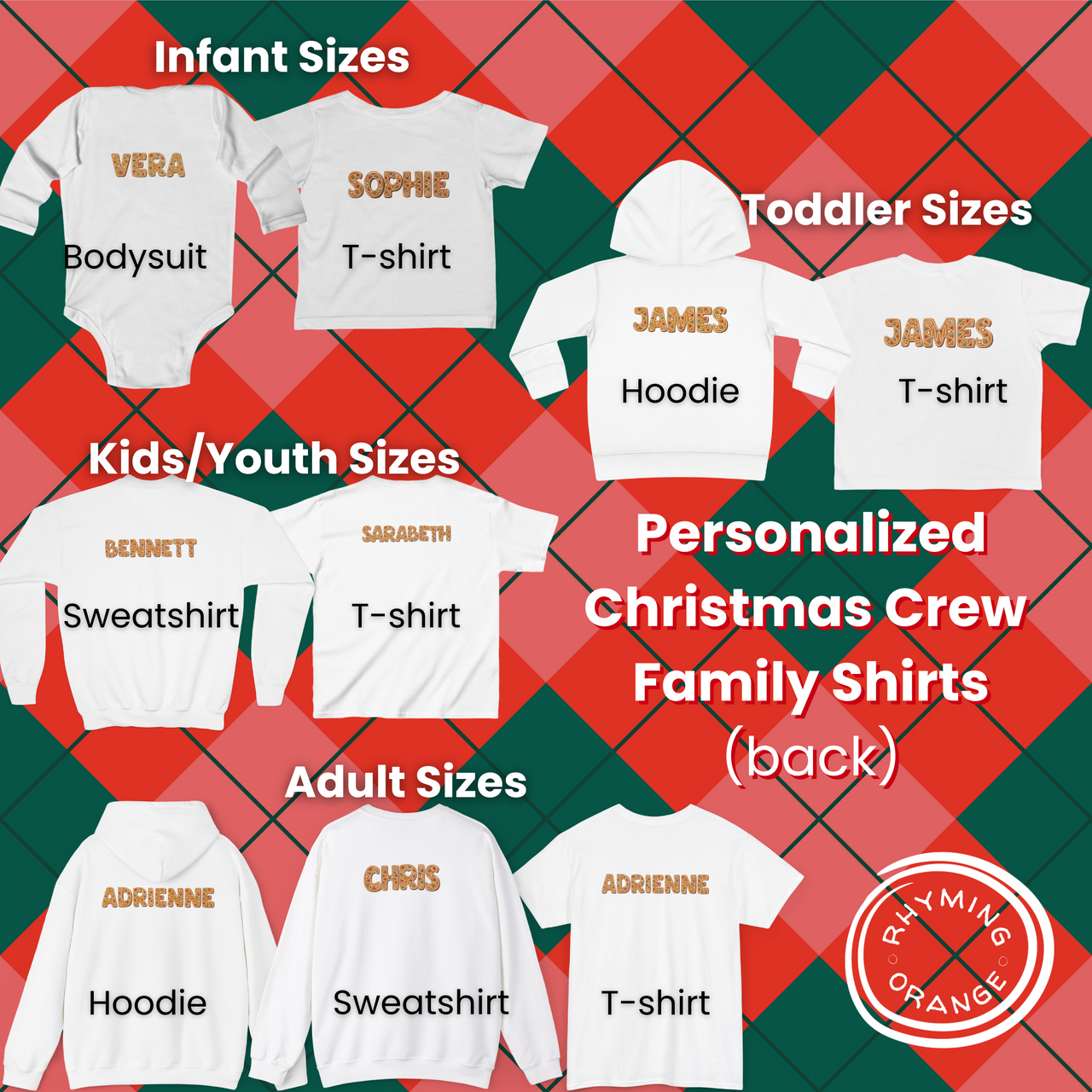 Personalized Christmas Crew Gingerbread Toddler Hoodie, Custom Holidays Kids Hooded Sweatshirt, Family Matching Pajamas Outfits