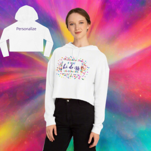 PERSONALIZED Spread KINDNESS Like Confetti Cropped Hooded Sweatshirt