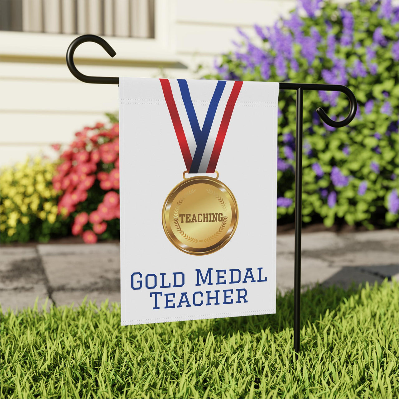 Gold Medal Teacher House Banner (12" x 18")