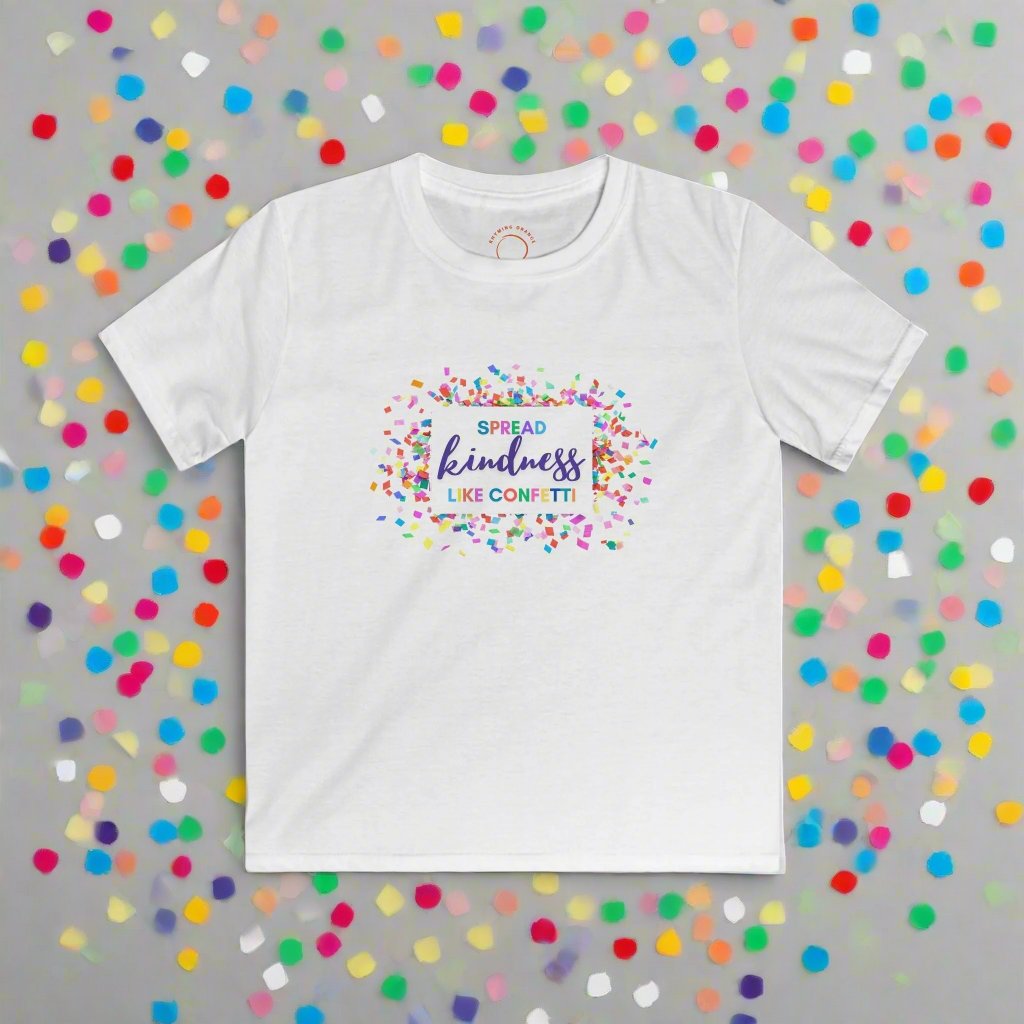 Spread Kindness like Confetti Kids Softstyle Tee, childrens tshirt