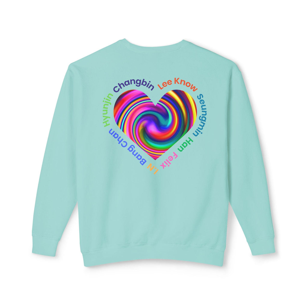 Stray Kids Fan Exclusive Swirl Heart Unisex crewneck sweatshirt with front logo design, Stray Kids fan gift, Kpop gift