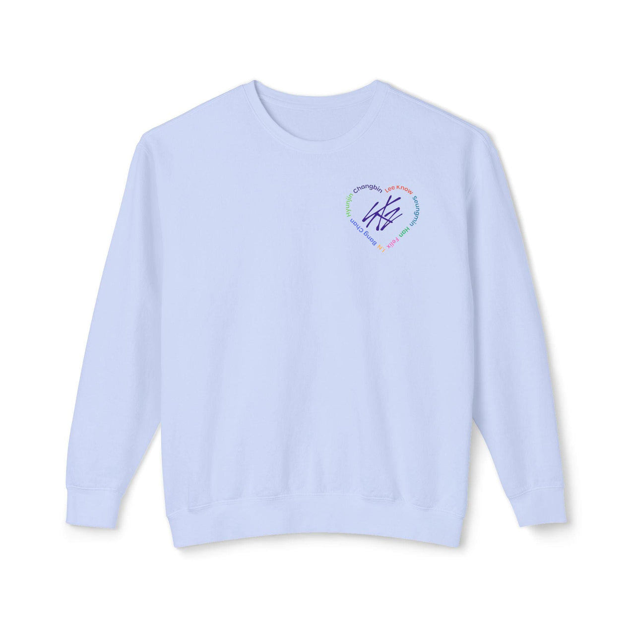 Stray Kids Fan Exclusive Swirl Heart Unisex crewneck sweatshirt with front logo design, Stray Kids fan gift, Kpop gift