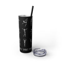 Thumbnail for Dancing Skeleton Halloween Skinny Tumbler with Straw 20oz, skeleton ballet mug