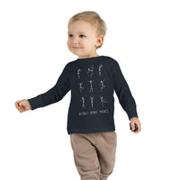 Thumbnail for Halloween dancing skeleton Toddler Long Sleeve Tee, skeleton ballet shirt