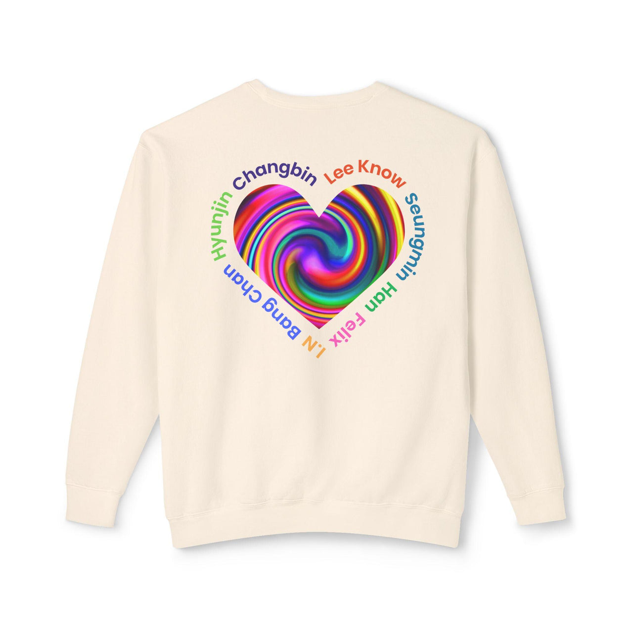 Stray Kids Fan Exclusive Swirl Heart Unisex crewneck sweatshirt with front logo design, Stray Kids fan gift, Kpop gift