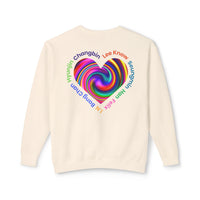 Thumbnail for Stray Kids Fan Exclusive Swirl Heart Unisex crewneck sweatshirt with front logo design, Stray Kids fan gift, Kpop gift