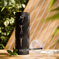 Thumbnail for Dancing Skeleton Halloween Skinny Tumbler with Straw 20oz, skeleton ballet mug