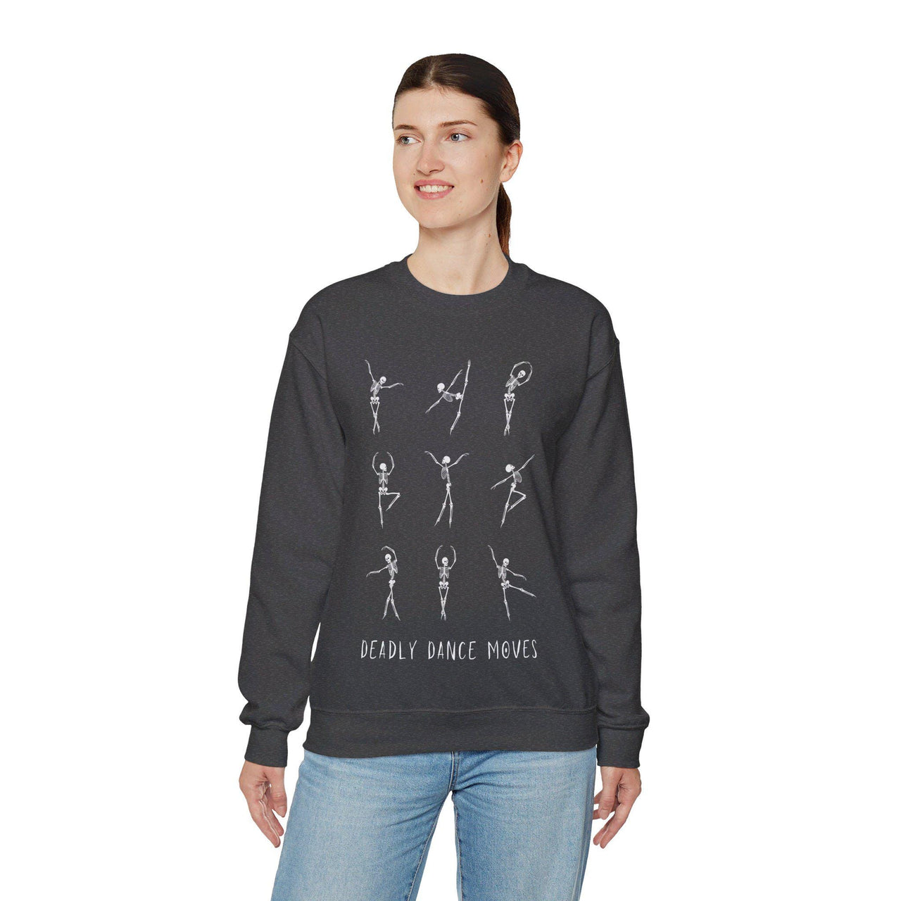 Halloween Dancing Skeleton Crewneck Sweatshirt, Deadly Dance Moves Ballet shirt