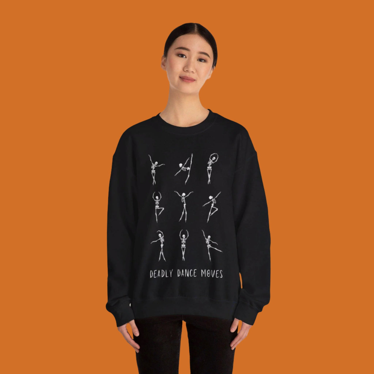 Halloween Dancing Skeleton Crewneck Sweatshirt, Deadly Dance Moves Ballet shirt